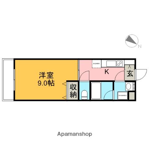 FLAT A2(1K/1階)の間取り写真