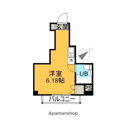 レジデンスヘリオス(ワンルーム/2階)の間取り写真