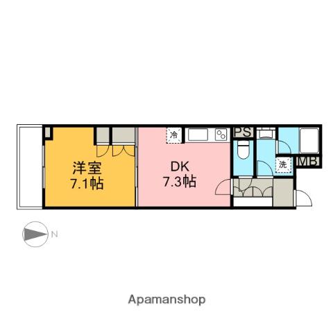 S-FORT横浜青葉台(1DK/2階)の間取り写真
