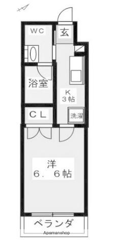 GATHER HOUSE 宮崎台(1K/3階)の間取り写真