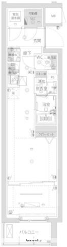 ハーモニーレジデンスパレスフロント(1LDK/2階)の間取り写真