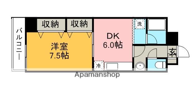 プロミネンス14(1DK/4階)の間取り写真