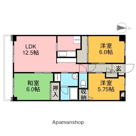 グランベリー鷺沼(3LDK/2階)の間取り写真