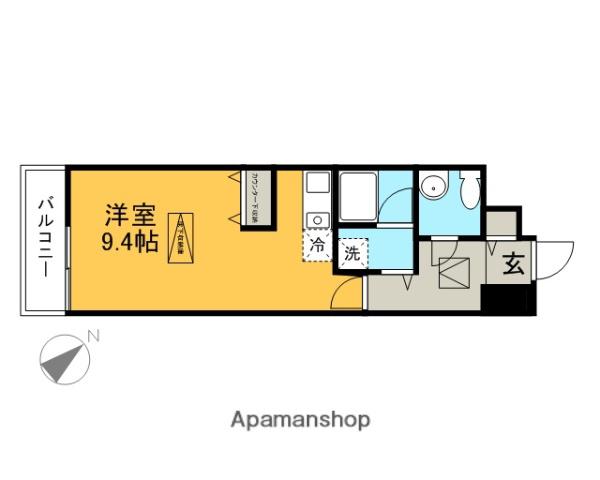 ヴィヴァーチェあざみ野(ワンルーム/2階)の間取り写真