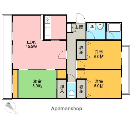 グリーンヒル藤が丘CⅡ(3LDK/5階)の間取り写真