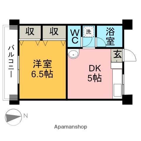 きさらぎビル(1DK/3階)の間取り写真