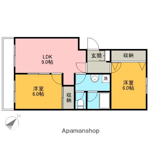 グリーンヒル藤が丘C(2LDK/1階)の間取り写真