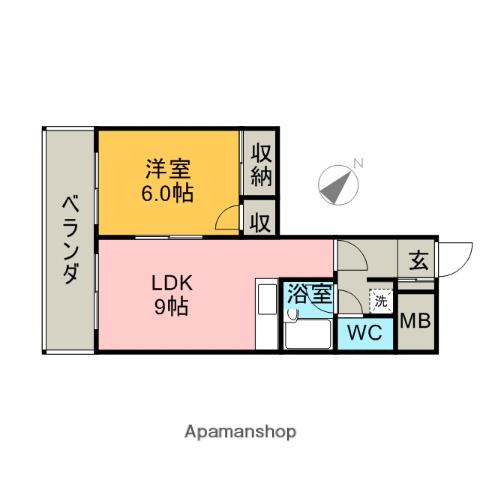 第5みなもとビル(1LDK/2階)の間取り写真