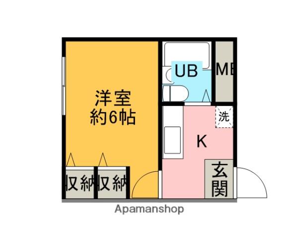 ブランニュー美しが丘(1K/1階)の間取り写真