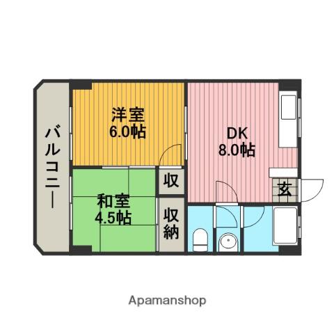 協和開発ビル(2DK/2階)の間取り写真