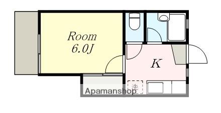 スカイヒル豊町(1K/1階)の間取り写真