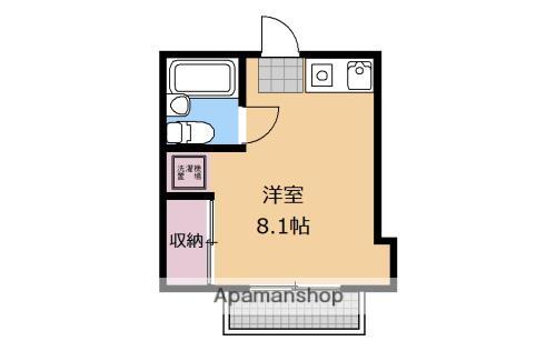ビューハイツ(ワンルーム/2階)の間取り写真