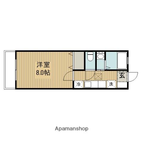 ハイツサザン(1K/2階)の間取り写真