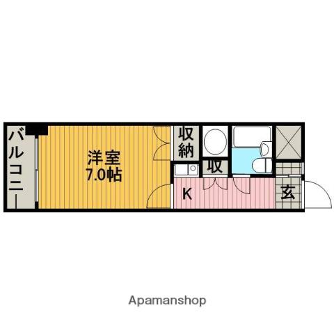 シングルハイツ相模大野(1K/3階)の間取り写真