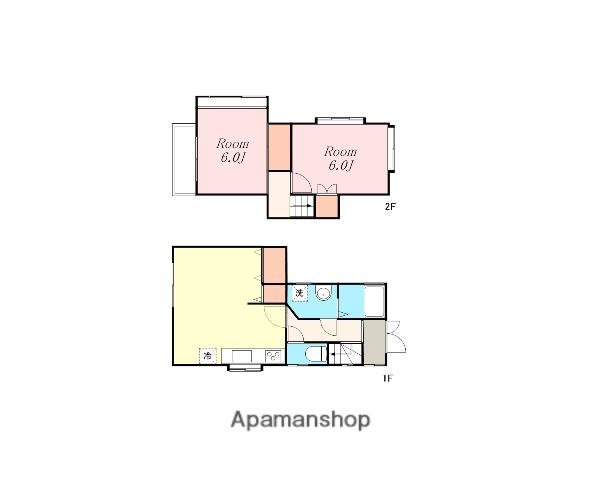 小田急電鉄江ノ島線 東林間駅 徒歩15分 2階建 築40年(2LDK)の間取り写真