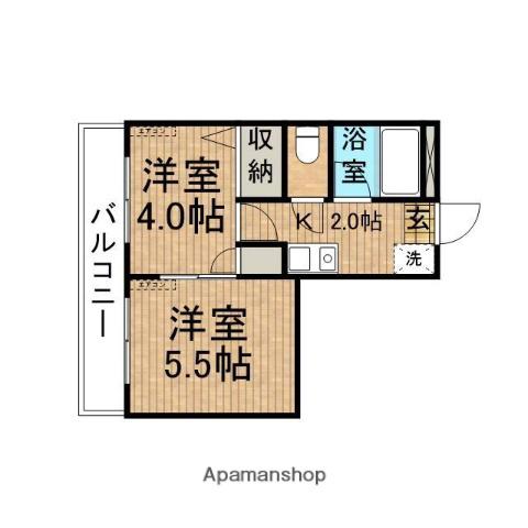 ヴェルディ南林間(2K/3階)の間取り写真