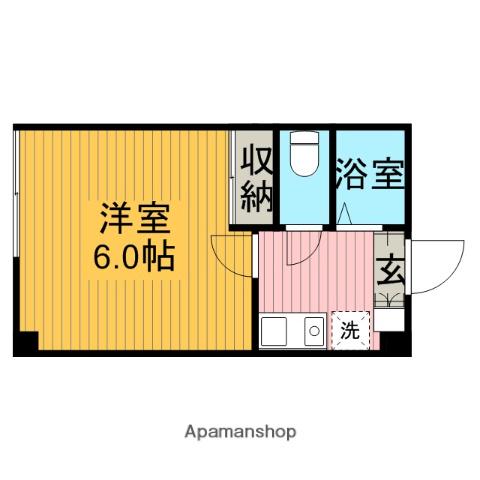 サウンドピア(1K/1階)の間取り写真