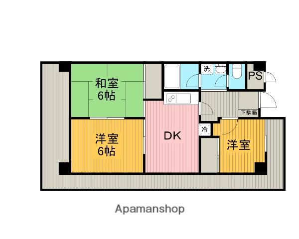 サンフィルトン(3DK/4階)の間取り写真
