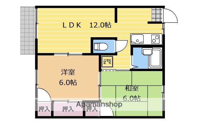 フォーブル橘(2LDK/1階)の間取り写真
