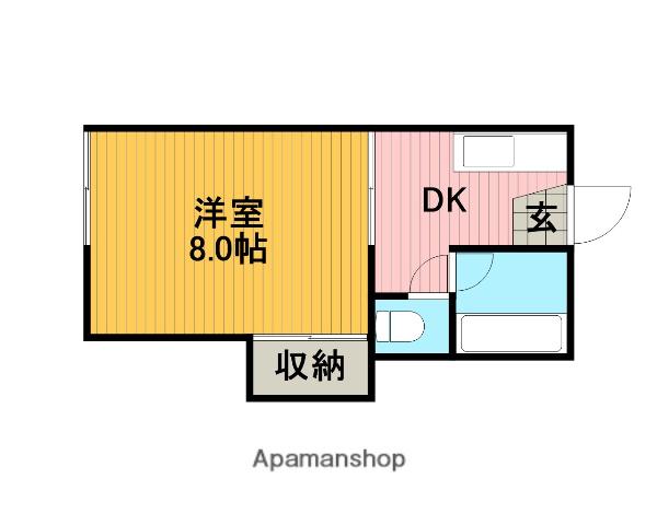 エルフォルグ北里(1DK/2階)の間取り写真