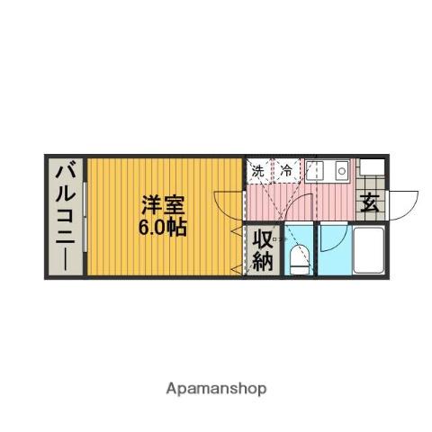 サンライズAKI(1K/1階)の間取り写真