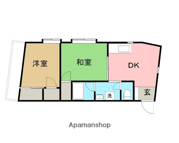 ハッピーハイツ相模台(2DK/3階)の間取り写真