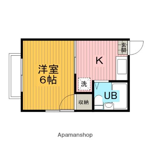 ハイツALBA(1DK/2階)の間取り写真