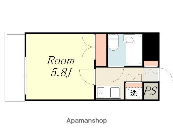 プラーズ相模大野(1K/3階)の間取り写真