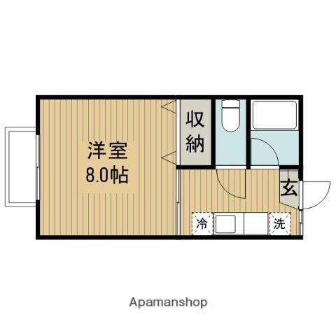 ドリームウエスト(1K/1階)の間取り写真