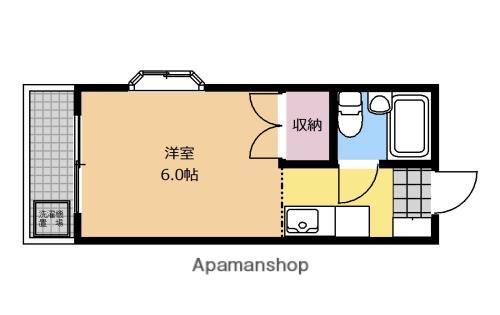 ハイキャッスル(1K/4階)の間取り写真