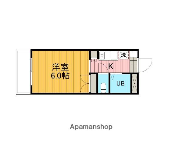 南台ハイツ(ワンルーム/2階)の間取り写真