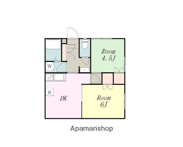 サウスヒルズⅠ(2DK/1階)の間取り写真