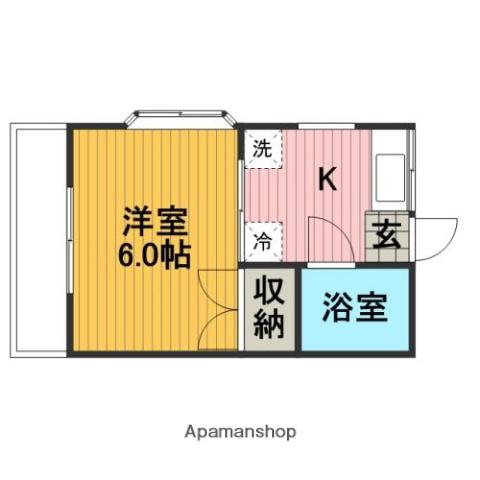 ハイツオーキッド(1K/2階)の間取り写真