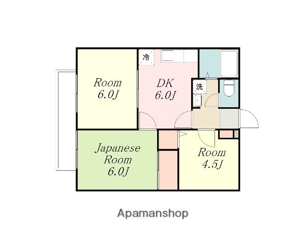 サンビレッジ文京E(3DK/1階)の間取り写真