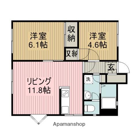 相模線 下溝駅 徒歩7分 2階建 築21年(2LDK/2階)の間取り写真