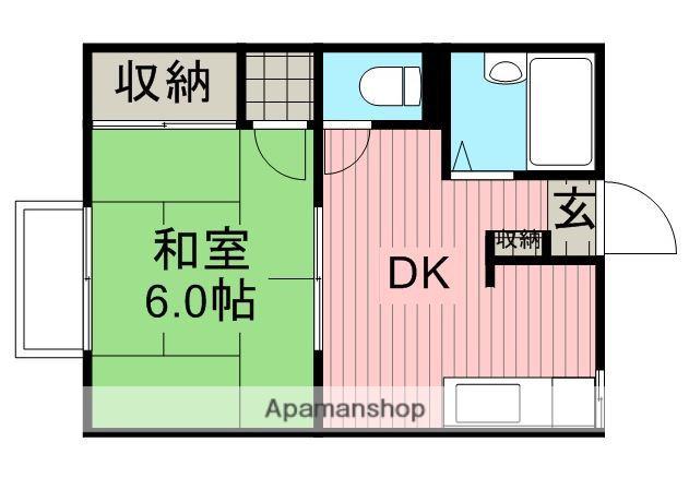 グローリーハイム(1K/1階)の間取り写真