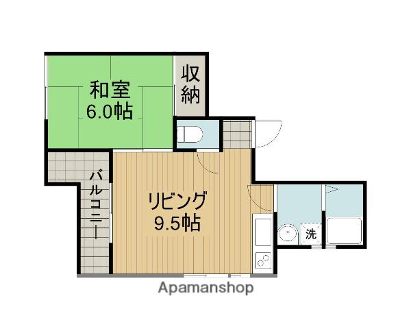 Kハイツ(1LDK/2階)の間取り写真