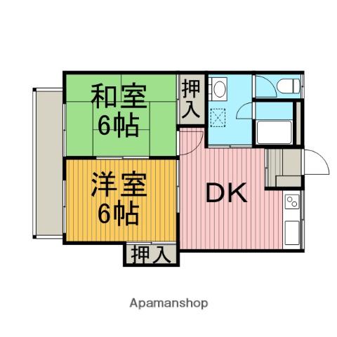 アルスK&T-Ⅱ(2DK/2階)の間取り写真