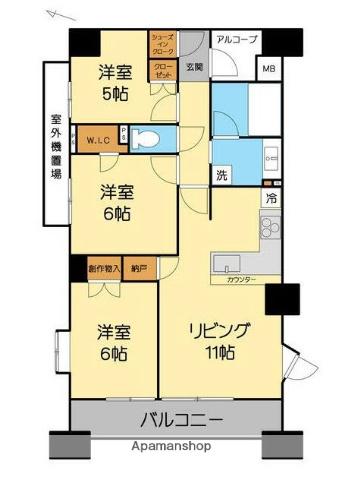 プラウド相模大野マークス(3LDK/7階)の間取り写真