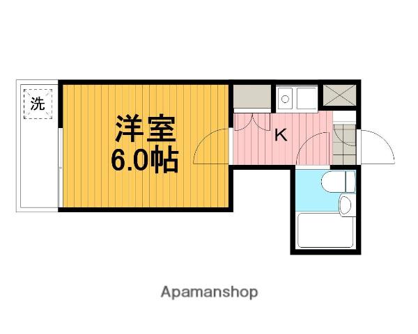 ベルトピア小田急相模原Ⅲ(ワンルーム/2階)の間取り写真