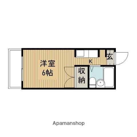 ウッドハウス上鶴間(1K/1階)の間取り写真