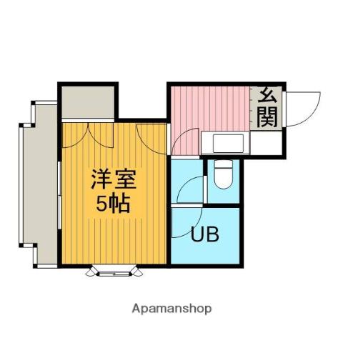 ロイヤルハイツ南林間(1K/1階)の間取り写真