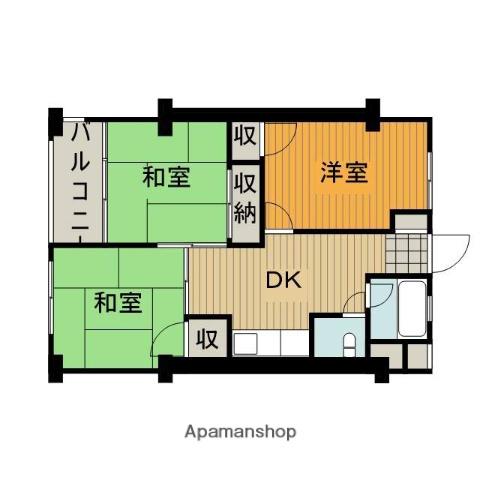 東林間コーポラス 4階階 間取り