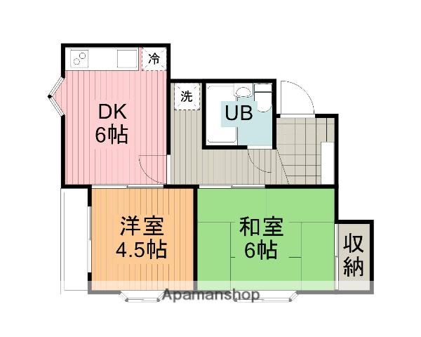 第二大弘ビル(2DK/2階)の間取り写真