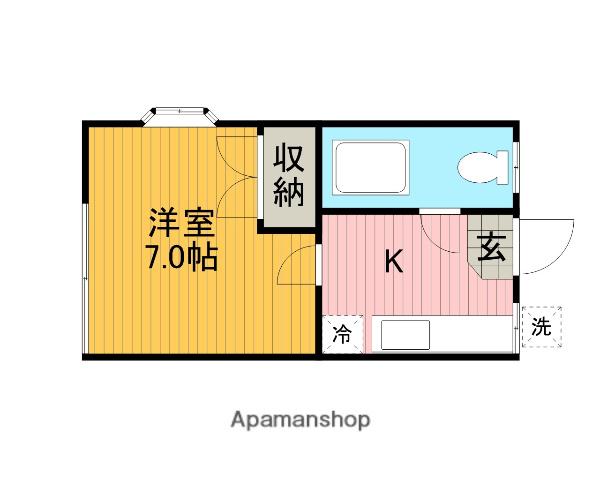 ドルチェ相模原(1K/2階)の間取り写真