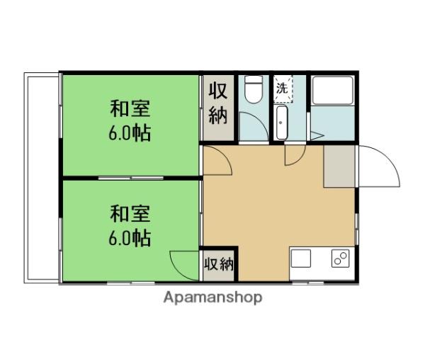 カームリー峰(2DK/1階)の間取り写真