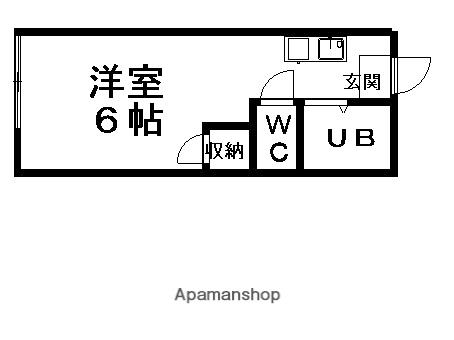シャトーレ金森(ワンルーム/1階)の間取り写真