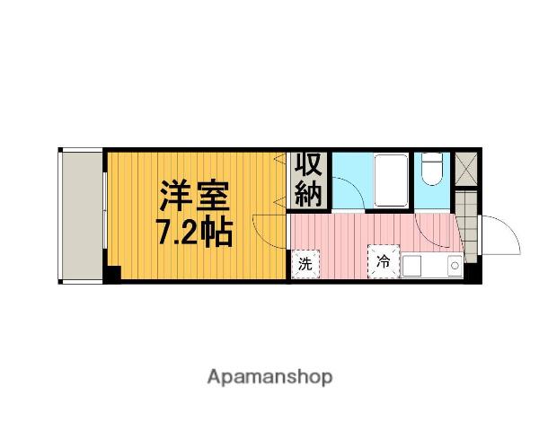 K.Mパークサイド(1K/3階)の間取り写真