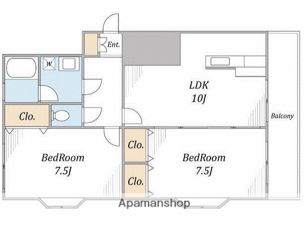 ビクトリーコートⅢ(2LDK/3階)の間取り写真