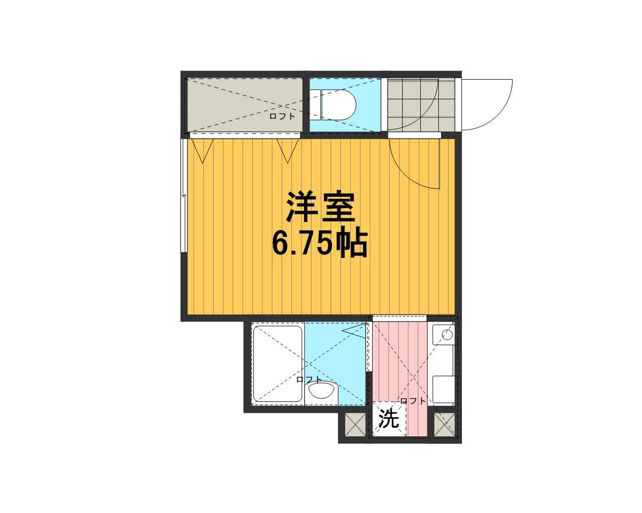 ロッシェル北里Ⅰ号棟(1K/1階)の間取り写真